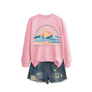 Damen Sweatshirt mit inspirierendem Sonnenaufgangsdesign und lässigem Schnitt
