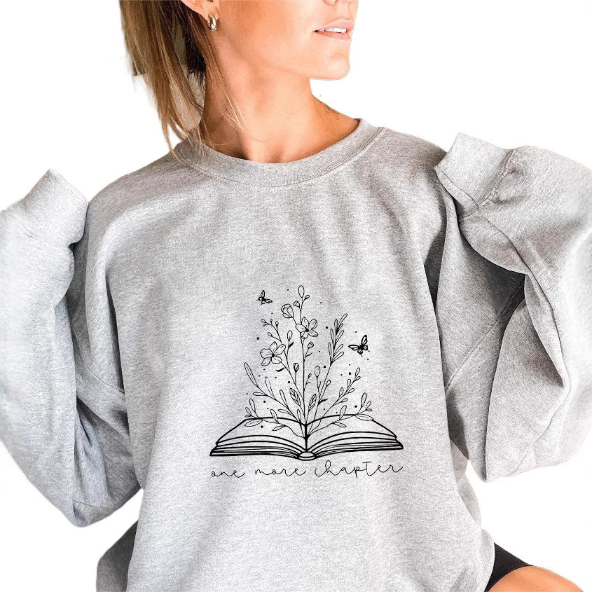 Damen Sweatshirt mit elegantem Blumendesign und inspirierendem Aufdruck