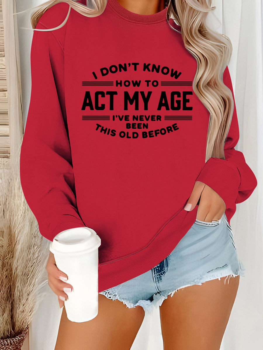 Damen Sweatshirt mit humorvollem Aufdruck und lässigem Schnitt