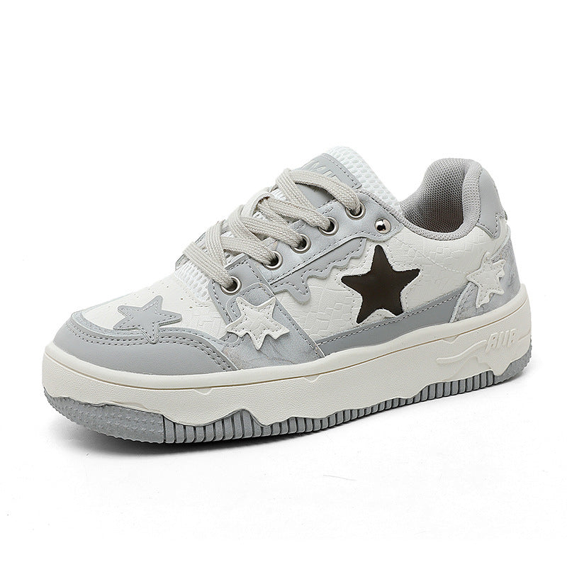 Damen Sportliche Sneakers mit modischem Stern-Design und atmungsaktiver Oberflächenstruktur
