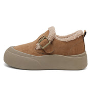 Damen bequemes Slipper mit wärmendem Innenfutter und modischem Schnallen-Design