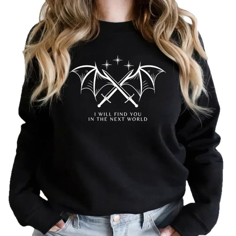 Damen Sweatshirt mit künstlerischem Grafikdesign und inspirierendem Schriftzug