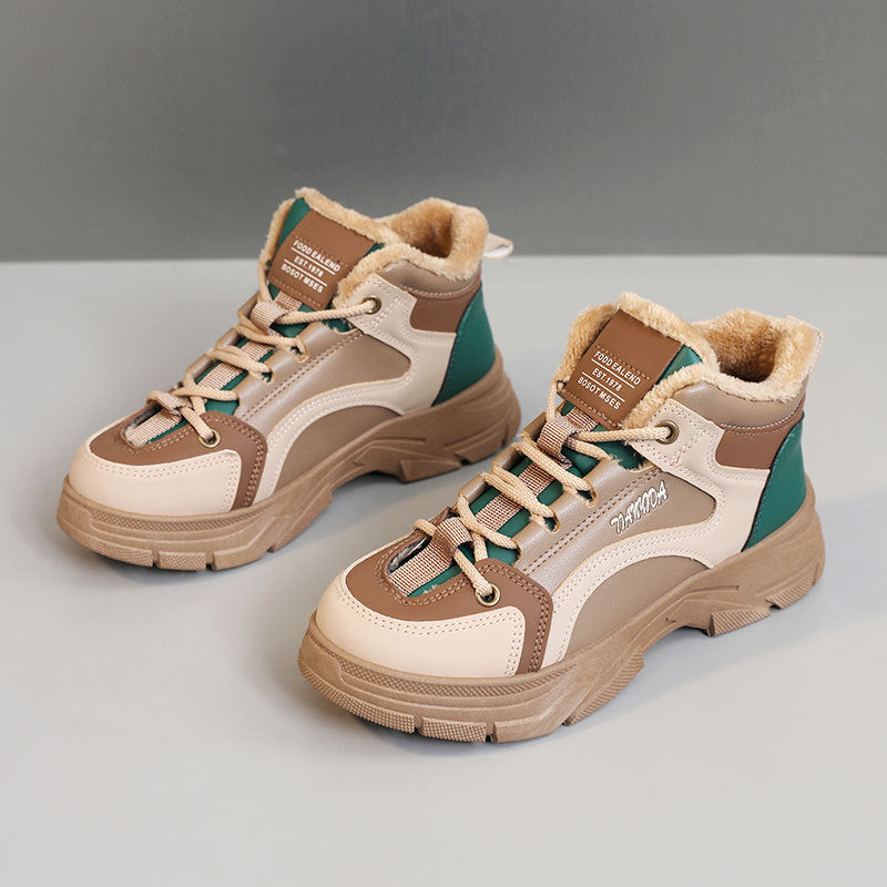 Damen warme High-Top Sneaker mit kuscheligem Innenfutter