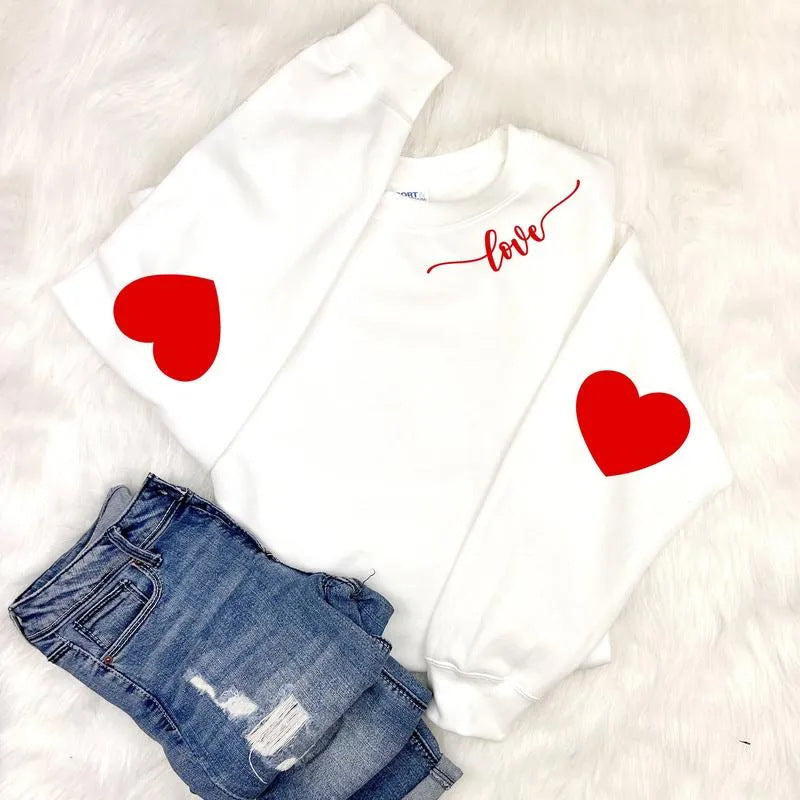 Damen Sweatshirt mit Herzen-Design und lässigem Schnitt