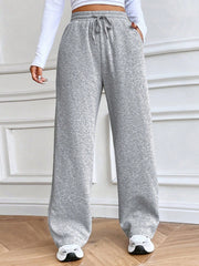 Damen bequeme Freizeithose mit weitem Schnitt und elastischem Bund