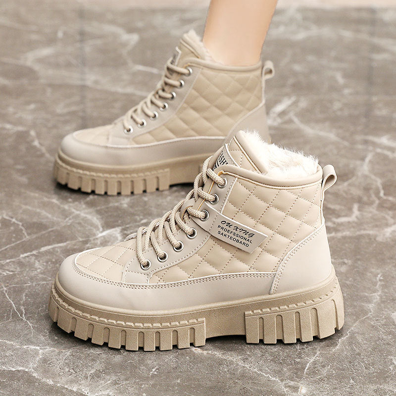 Damen Winterliche High-Top Boots mit kuscheligem Innenfutter und rutschfester Sohle