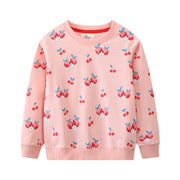 Mädchen Sweatshirt mit fröhlichem Kirsch-Design Drune