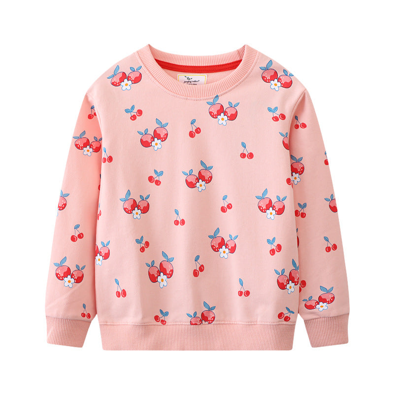 Mädchen Sweatshirt mit fröhlichem Kirsch-Design Drune