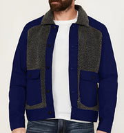 Herren Outdoor-Jacke mit Teddyfellkragen und funktionalen Taschen Aliams