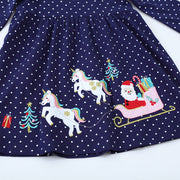 Mädchen Langarmkleid mit festlichem Einhorn-Motiv Drune