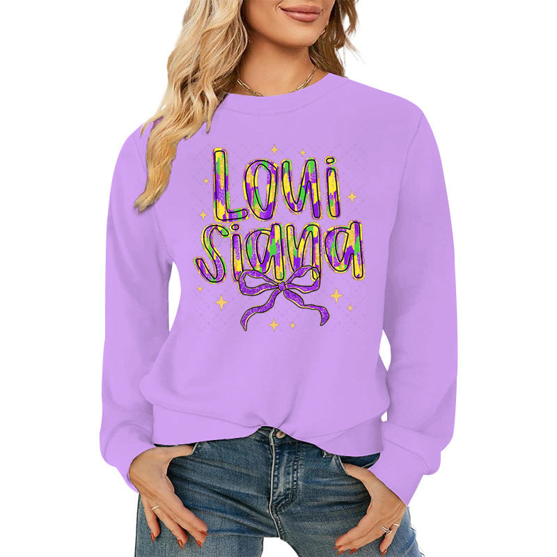 Damen Sweatshirt mit kreativem Schriftzug und weichem Innenfutter
