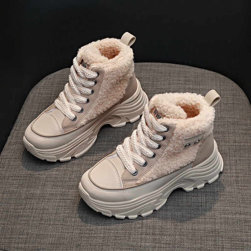 Damen Winterliche High-Top Sneaker mit kuscheligem Fleece-Futter und rutschfester Sohle