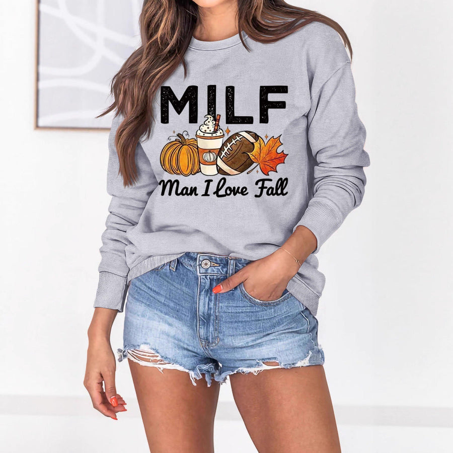 Damen Sweatshirt mit herbstlichem Essenzen-Motiv und inspirierendem Schriftzug