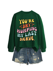 Damen Sweatshirt mit fröhlichem Comic-Slogan und lässigem Schnitt