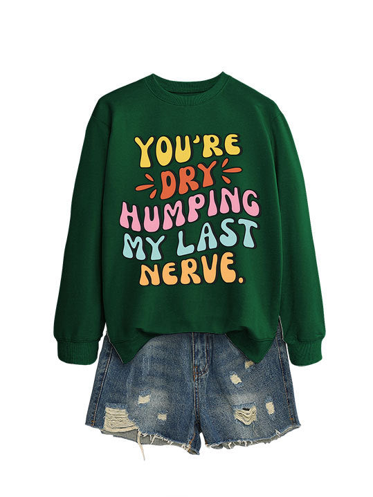 Damen Sweatshirt mit fröhlichem Comic-Slogan und lässigem Schnitt