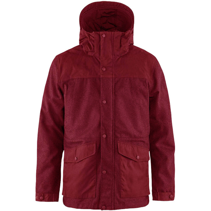 Herren funktionale Parkajacke mit abnehmbarer Kapuze Aliams