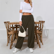 Damen Bequeme Freizeithose mit Tunnelzug und weitem Bein