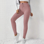 Damen Hochtaillierte Rippstrickleggings