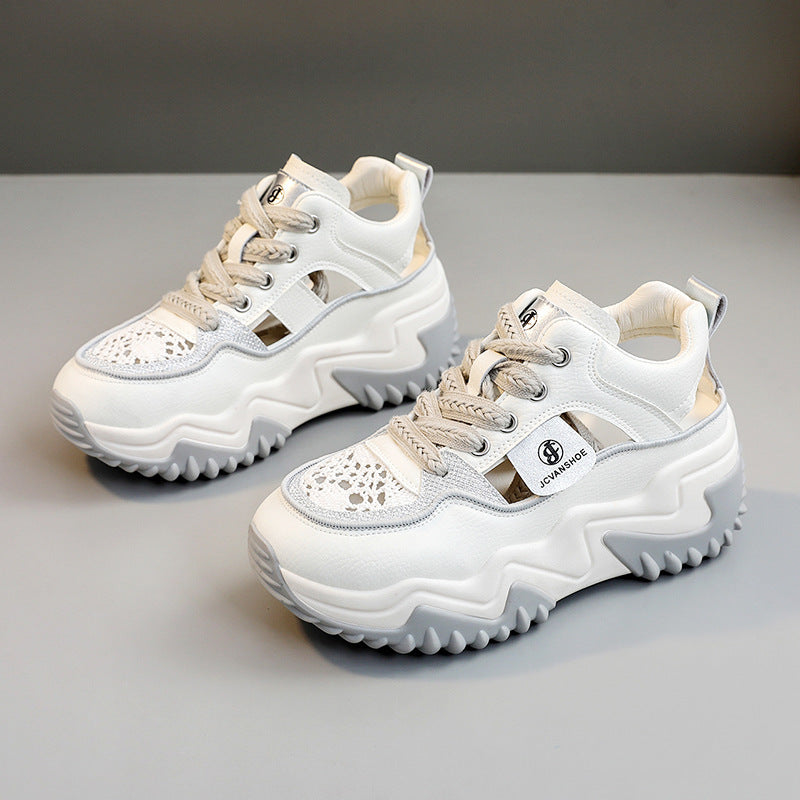 Damen Modische Chunky Sneakers mit luftdurchlässigem Obermaterial