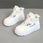 Damen High-Top Sneakers mit kuscheligem Fleece-Innenfutter und trendiger Plateausohle