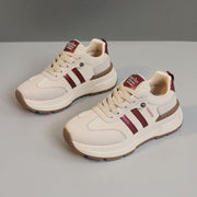 Damen modische Plateau Sneakers mit atmungsaktiver Oberflächenstruktur