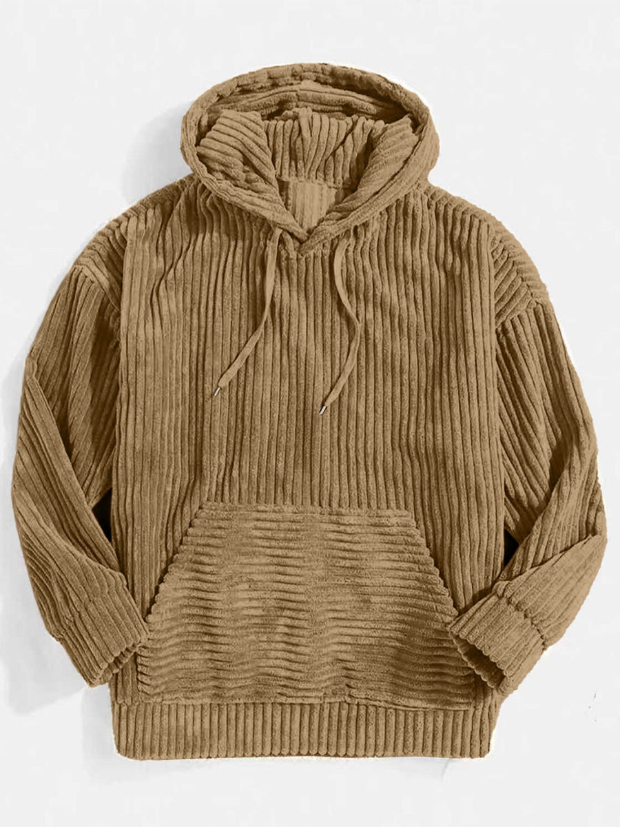 Damen gemütlicher Kapuzenpullover im modernen Rippdesign