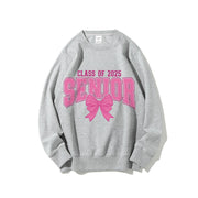 Damen Sweatshirt mit Abschlussjahr und dekorativem Schleifendesign