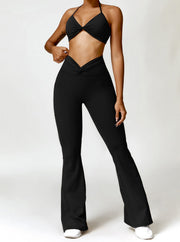 Elena | High-Waist Bootcut Leggings mit Taschen