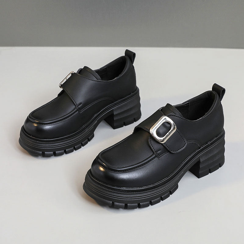 Damen Chunky Loafers mit modischem Schnallen-Design