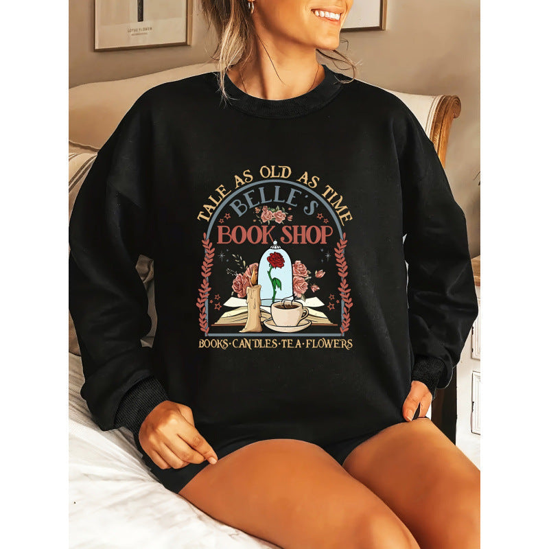 Damen Sweatshirt mit einzigartigem Buchladen-Motiv