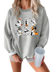 Damen Sweatshirt mit kreativem Gruselmotiv
