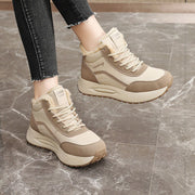 Damen Sportliche High-Top Sneakers mit warmem Fleece-Futter und rutschfester Sohle