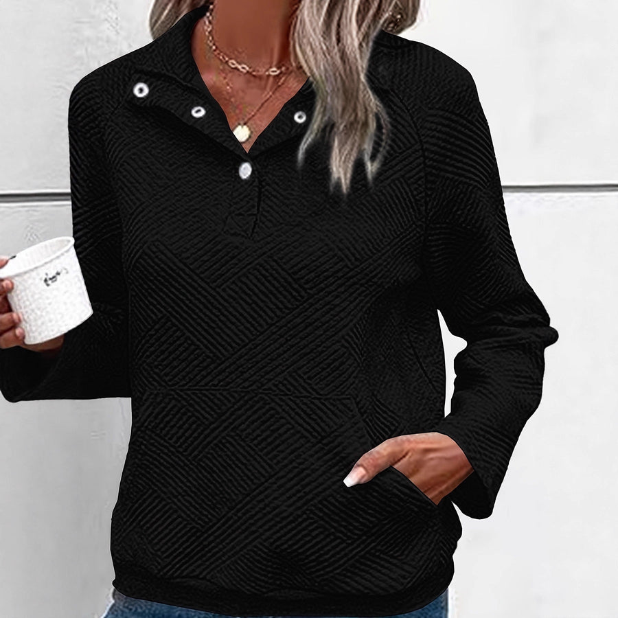 Damen Stepppullover mit durchgehendem Reißverschluss und praktischen Taschen