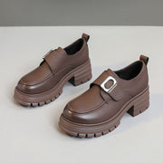 Damen Chunky Loafers mit modischem Schnallen-Design