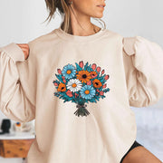 Damen Oversized Sweatshirt mit floralen Grafikdetails