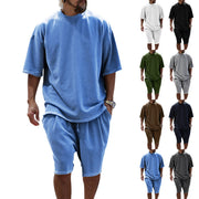 Herren lässiger Kurzarm-Set aus bequemen Baumwollstoffen Aliams