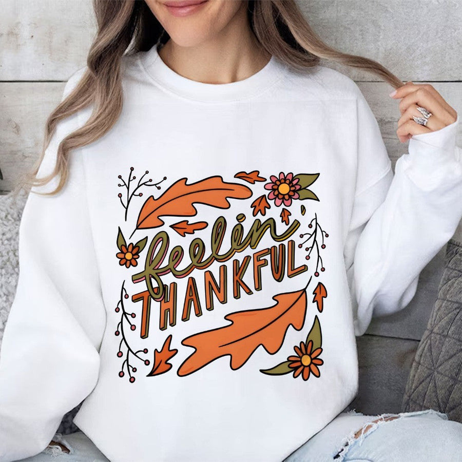 Damen Sweatshirt mit buntem Herbstmotiv und inspirierendem Schriftzug