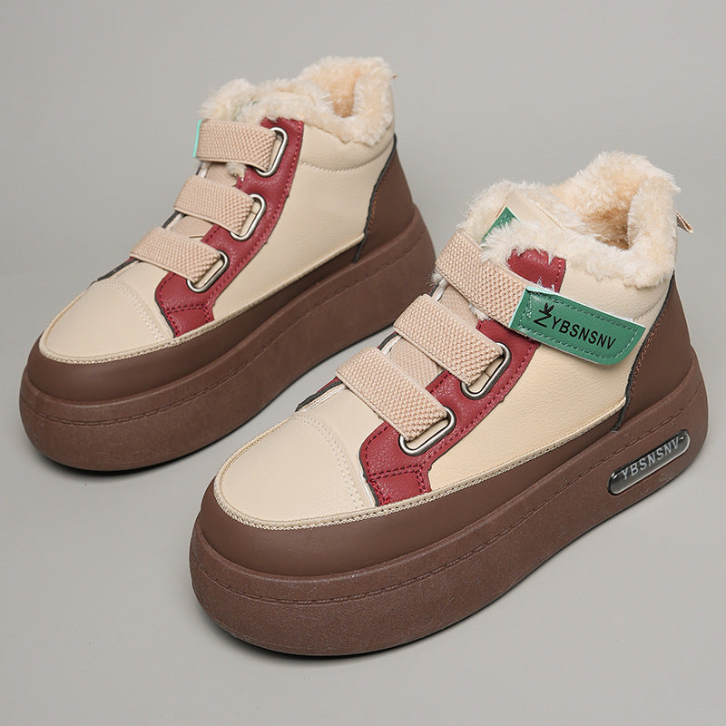 Damen Winterliche High-Top Sneakers mit bequemer Fleece-Wärmepolsterung und sportlichem Design