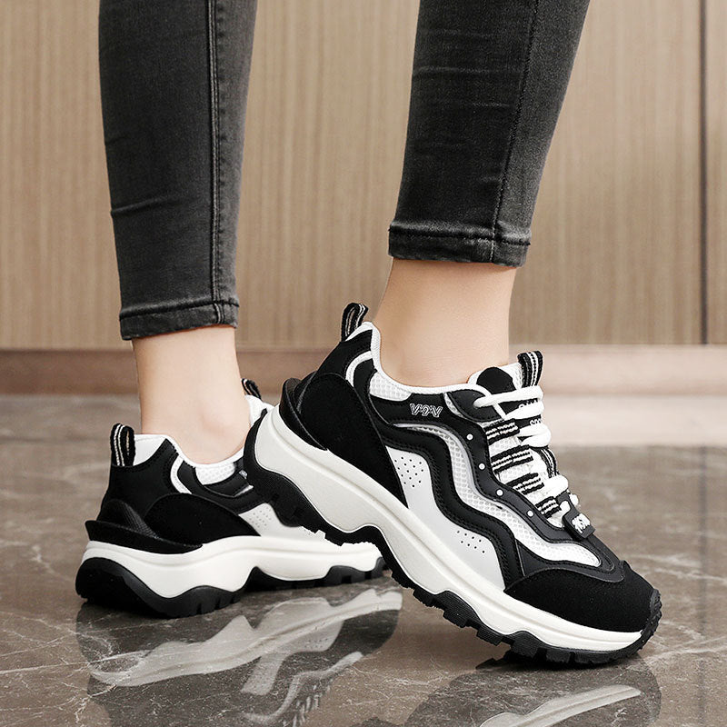 Damen trendige Chunky Sneakers mit atmungsaktivem Mesh und stabiler Sohle