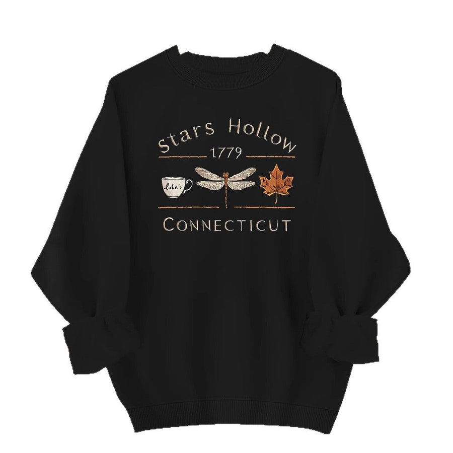 Damen Sweatshirt mit kreativem Stars Hollow Motiv