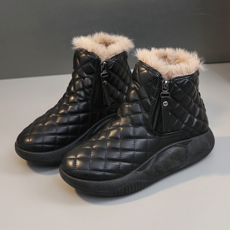 Damen Winterliche High-Top Stiefel mit Fleece-Futter und rutschfester Sohle