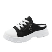 Damen Slip-On Sneakers mit modischem Reißverschluss und bequemem Fußbett