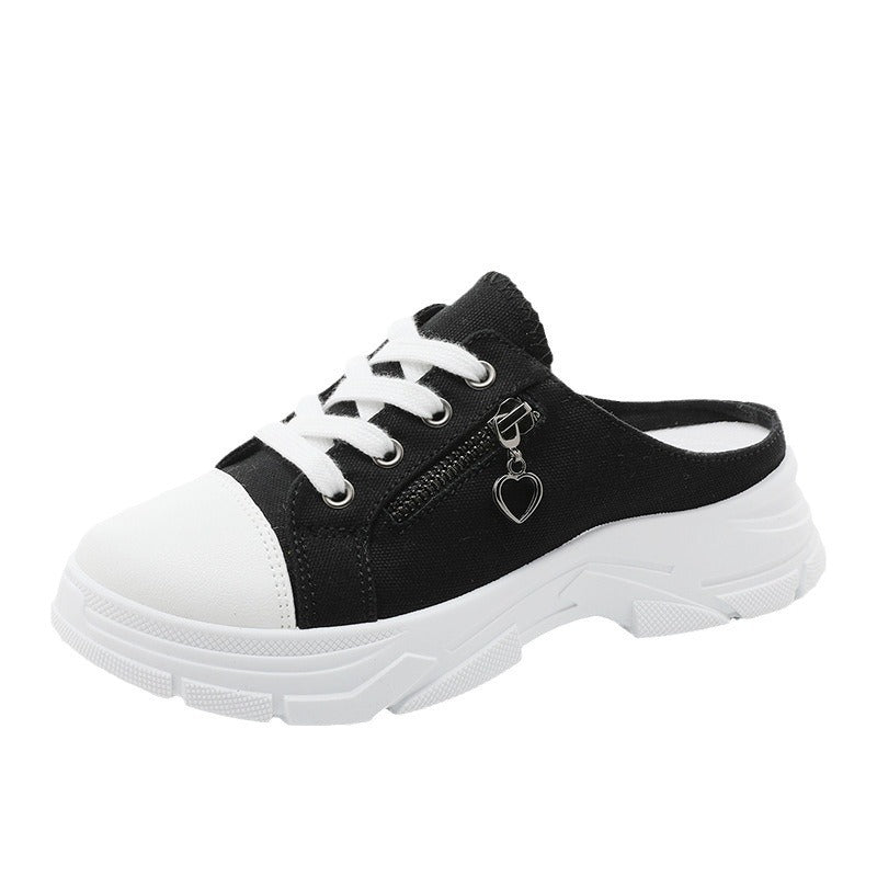 Damen Slip-On Sneakers mit modischem Reißverschluss und bequemem Fußbett