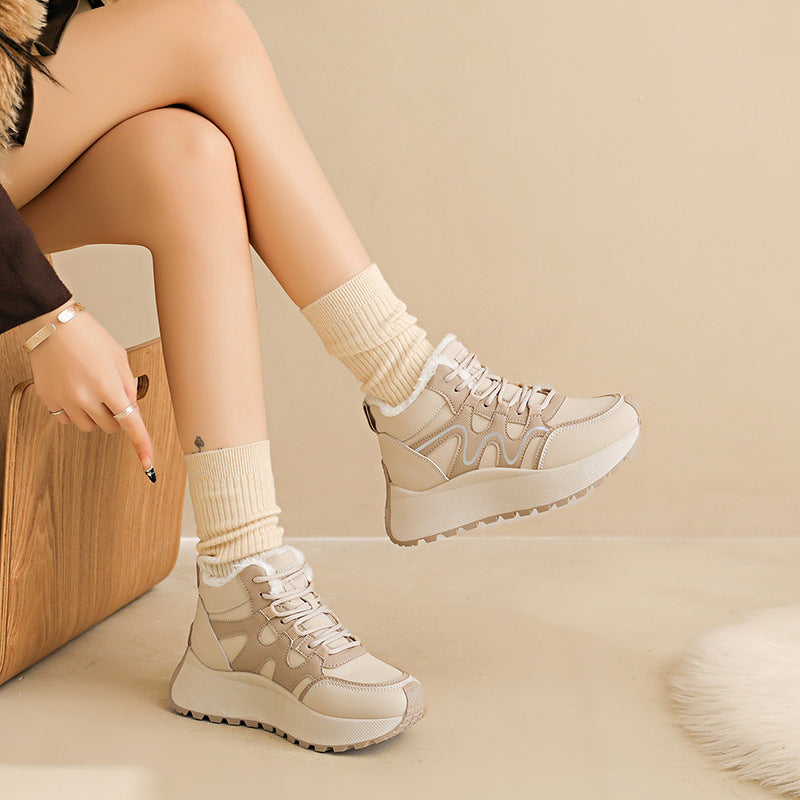 Damen High-Top Sneakers mit samtigem Innenfutter und rutschfester Sohle
