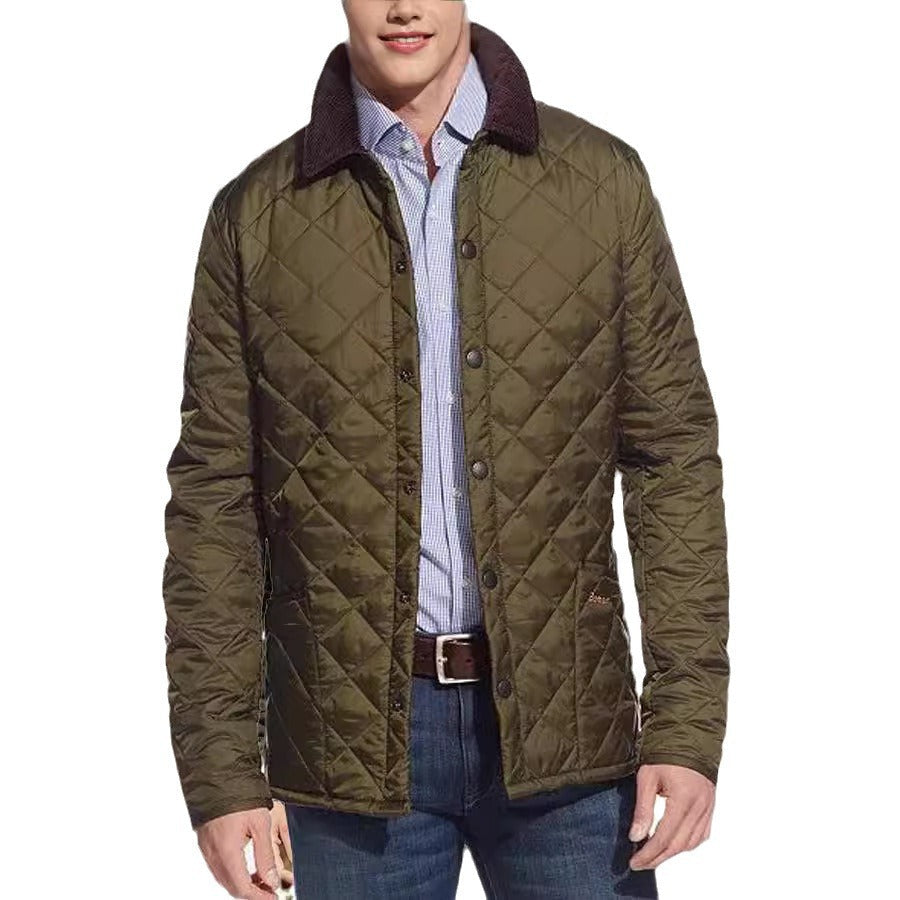 Herren gefütterte Steppjacke mit hohem Kragen und praktischen Taschen Aliams