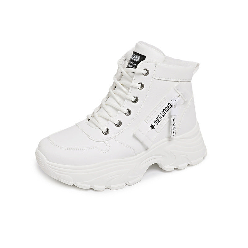 Damen modische High-Top Sneakers mit trendy Reißverschluss und komfortablem Innenfutter