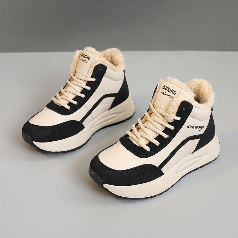 Damen Sportliche High-Top Sneakers mit warmem Fleece-Futter und rutschfester Sohle