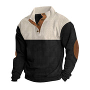 Herren modischer Stehkragen-Pullover mit eleganten Knöpfen Aliams