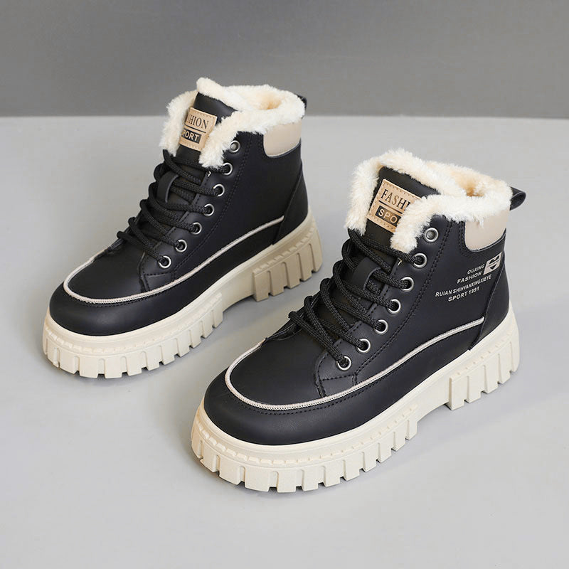Damen Winterliche High-Top Stiefel mit kuscheligem Innenfutter und robuster Profilsohle