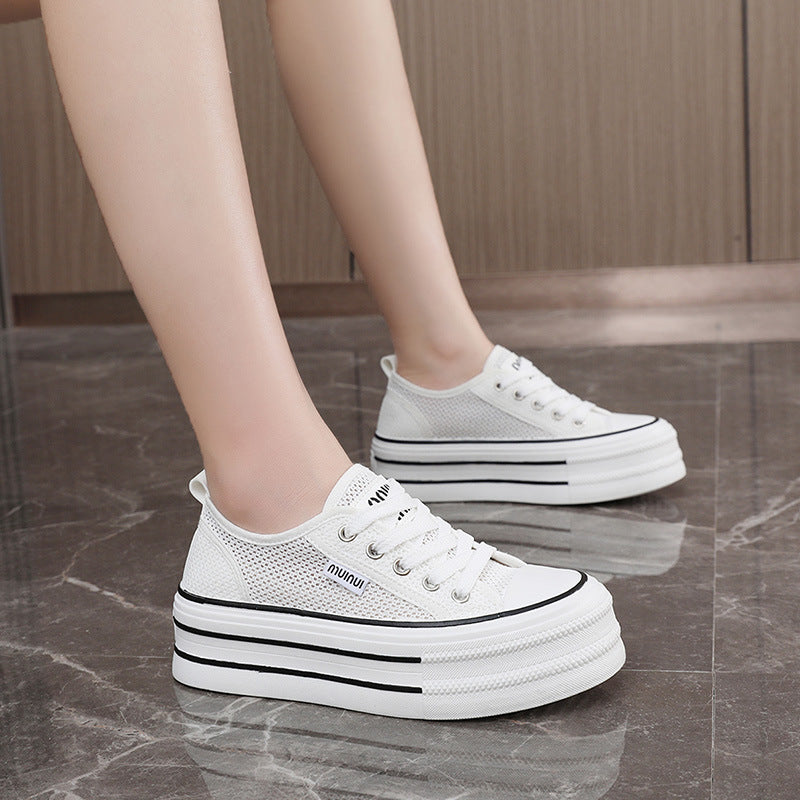 Damen Plattform Sneakers aus atmungsaktivem Mesh mit modischem Design